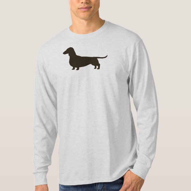 Wiener Dog Silhouette | Smooth Haired Dachshund T-Shirt (Front)