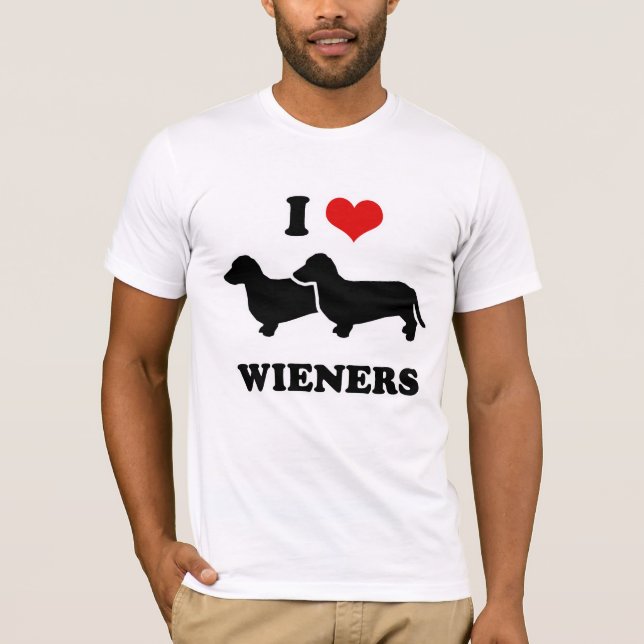 WIENER DOG TEES - "I love my wieners" (Front)