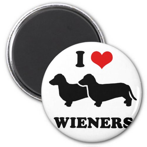 WIENER DOG TEES _ I love my wieners Magnet