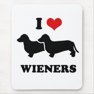 WIENER DOG TEES - "I love my wieners" Mouse Pad