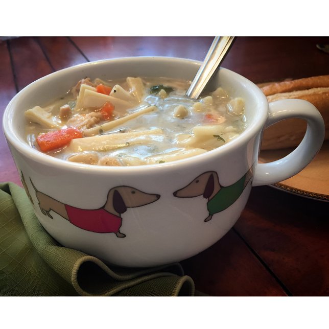 Wiener Dogs Colorful Sweaters Soup Mug Bowl (Wiener dog soup bowl for the dachshund themed kitchen )