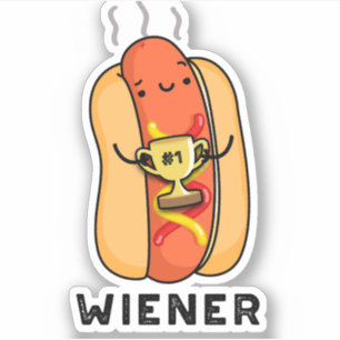 Wiener Funny Sausage Pun Sticker