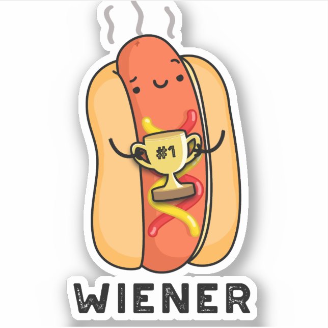 Wiener Funny Sausage Pun  Sticker (Front)
