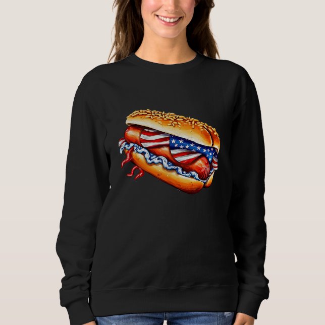Wiener Hotdog Costume USA 4th of July Party Outfit Sweatshirt (Front)