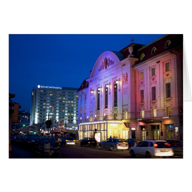 Wiener Konzerthaus At Night Cards (Front Horizontal)