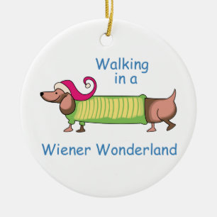 Wiener Wonderland Ceramic Ornament