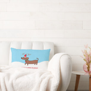 Wiener Wonderland Cotton Throw Pillow, 13" x 21" Lumbar Pillow