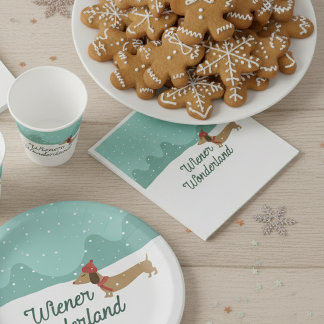 Wiener Wonderland Dachshund Christmas Doxie Napkins
