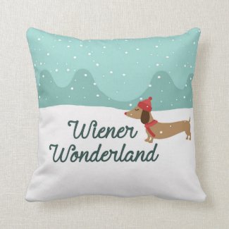 Wiener Wonderland Dachshund Christmas PIllow