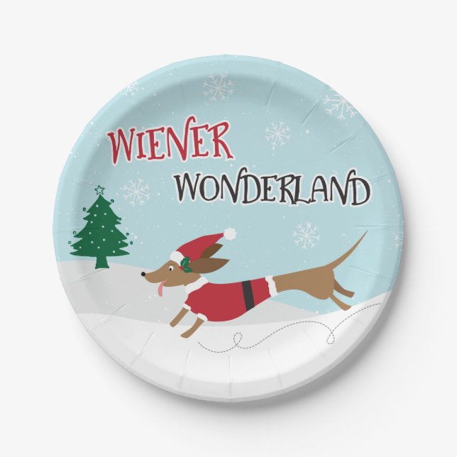 Wiener Wonderland Paper Plates (Front)