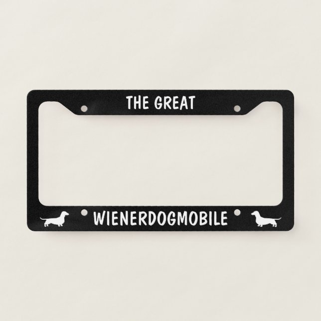 Wienerdogmobile Dachshunds Wiener Dogs Custom License Plate Frame (Front)