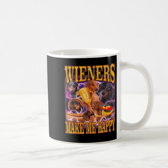 Wieners Make Me Happy Funny Dachshund Dog Lover  Coffee Mug (Right)