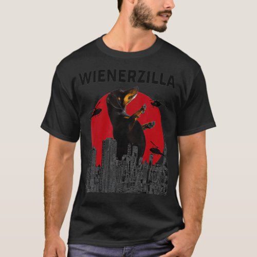 Wienerzilla Funny Wiener Dog Dachshund Lovers T_Shirt