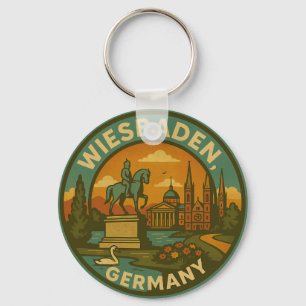 Wiesbaden Germany Landmark Art Keychain