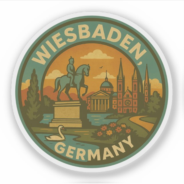 Wiesbaden Germany Landmark Art Sticker (Front)