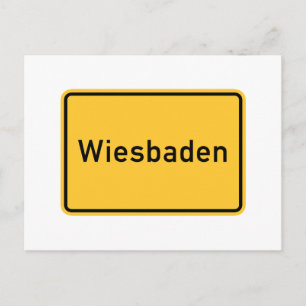 Wiesbaden, Germany Road Sign Postcard