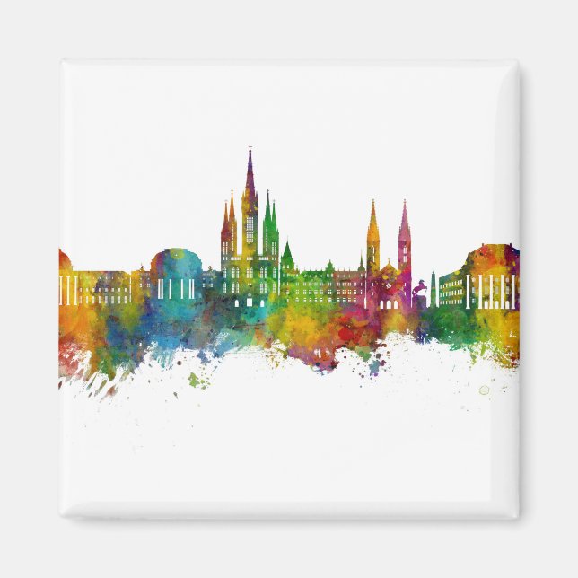 Wiesbaden Germany Skyline Magnet (Front)