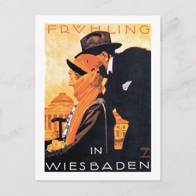 Wiesbaden Travel Poster Postcard (Front)