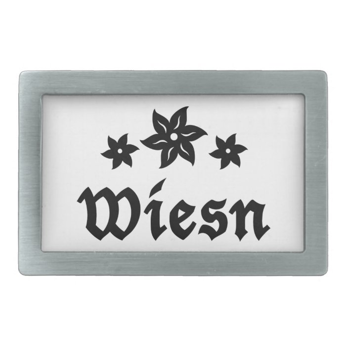 Wiesn Oktoberfest Edelweiss Rectangular Belt Buckle