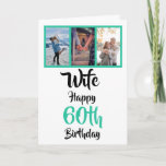 Wife 60th Birthday Modern Picture template<br><div class="desc">Put a smile on a face with this personalized 3 photo collage 60th birthday card for your wife. - Simply click to personalize this design 🔥 My promises - This design is unique and is designed with you in mind 🙏 Thank you for supporting my small business - If you...</div>