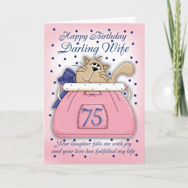 Wife 75 Birthday - Birthday Card Wife (Front)