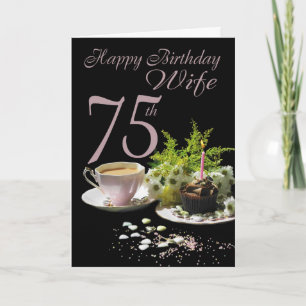 Wife 75 Birthday - Birthday Card Wife