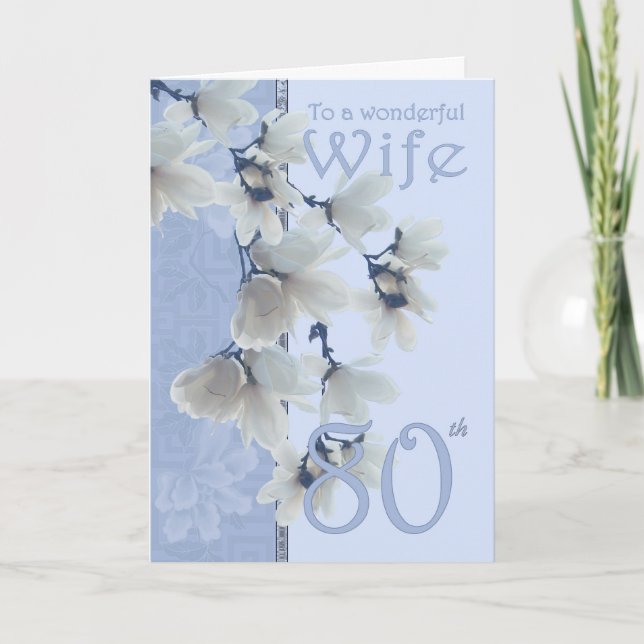 Wife 80 Birthday - Birthday Card Wife (Front)
