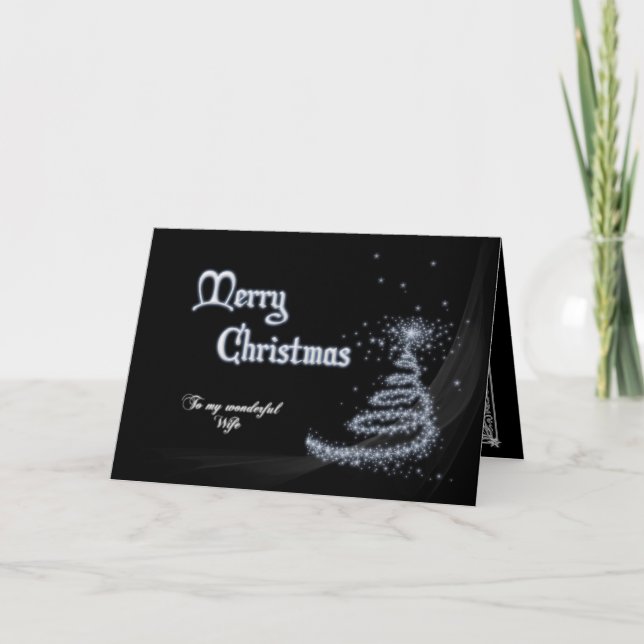Wife, a Black and white Christmas card (Front)