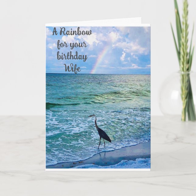 **WIFE** A *RAINBOW* JUST FOR *YOUR BIRTHDAY* CARD (Front)