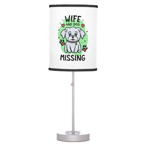 Wife and Dog Missing Table Lamp