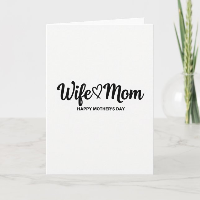 Wife And Mom Hearts Mothers Day Card (Front)
