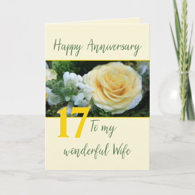 Wife Anniversary Customizable Anniversary Card (Front)