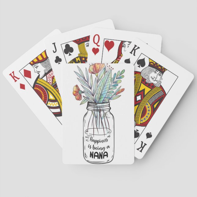 Wife Art Happiness Is Being A Nana Poker Cards (Back)