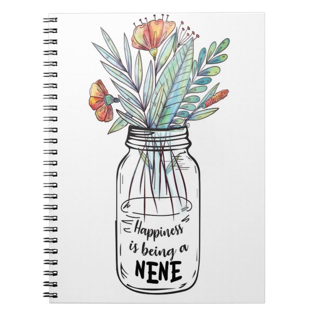 Wife Art Happiness Is Being A Nene Notebook (Front)