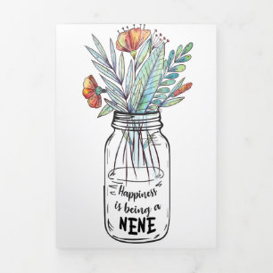 Wife Art Happiness Is Being A Nene Tri-Fold Card