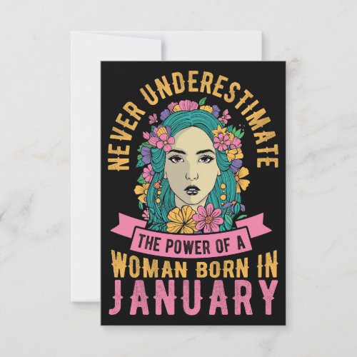 Wife Art Power Of Women Born In January Thank You Card