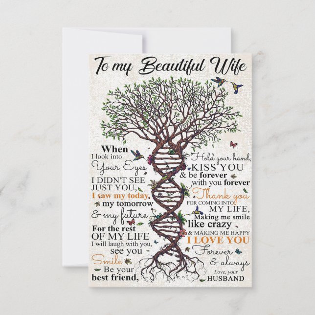 Wife Art To My Beautiful Wife Thank You Card (Front)