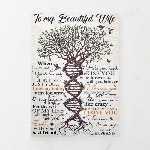 Wife Art To My Beautiful Wife Tri_Fold Holiday Card