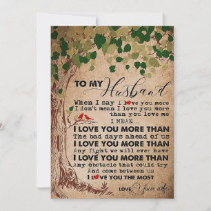 Wife Art To My Husband I Love You More Holiday Card
