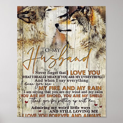 Wife Art To My Husband I Love You Poster