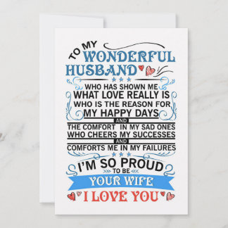 Wife Art To My Wonderful Husband Holiday Card