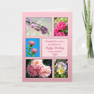 Wife, beautiful flowers birthday card