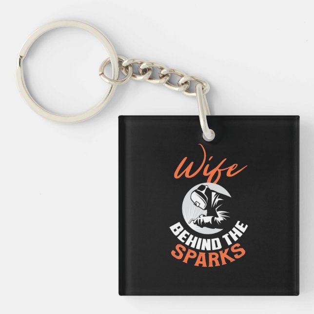 Wife Behind The Sparks Keychain (Front)