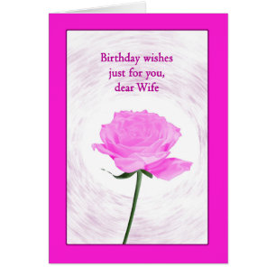 Wife Birthday Beautiful Pink Rose Cards