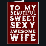 WIFE BIRTHDAY BIGGEST GIANT HUGE BIG GREETING CARD<br><div class="desc">BEAUTIFUL COMPLIMENTARY ROMANTIC BIRTHDAY CARD FOR WIFE. IT'S A GIANT CARD AND SHE WILL LOVE IT!</div>