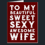 WIFE BIRTHDAY BIGGEST GIANT HUGE BIG GREETING CARD<br><div class="desc">BEAUTIFUL COMPLIMENTARY ROMANTIC BIRTHDAY CARD FOR WIFE. IT'S A GIANT CARD AND SHE WILL LOVE IT!</div>