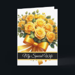 Wife Birthday Card<br><div class="desc">Birthday card is shown with a pretty floral bouquet print. 
Card has a special message inside for your special wife.
Customize this card or buy as is.




Licensed Image</div>