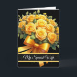 Wife Birthday Card<br><div class="desc">Birthday card is shown with a pretty floral bouquet print. 
Card has a special message inside for your special wife.
Customize this card or buy as is.




Licensed Image</div>