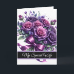 Wife Birthday Card<br><div class="desc">Birthday card is shown with a pretty floral bouquet print. 
Card has a special message inside for your special wife.
Customize this card or buy as is.




Licensed Image</div>