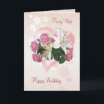 Wife Birthday card Roses Lilies Heart<br><div class="desc">Birthday card for Wife - Roses and Lilies inside a pink Heart. Fully customizable card. You can change font,  color,  size and put your own text</div>